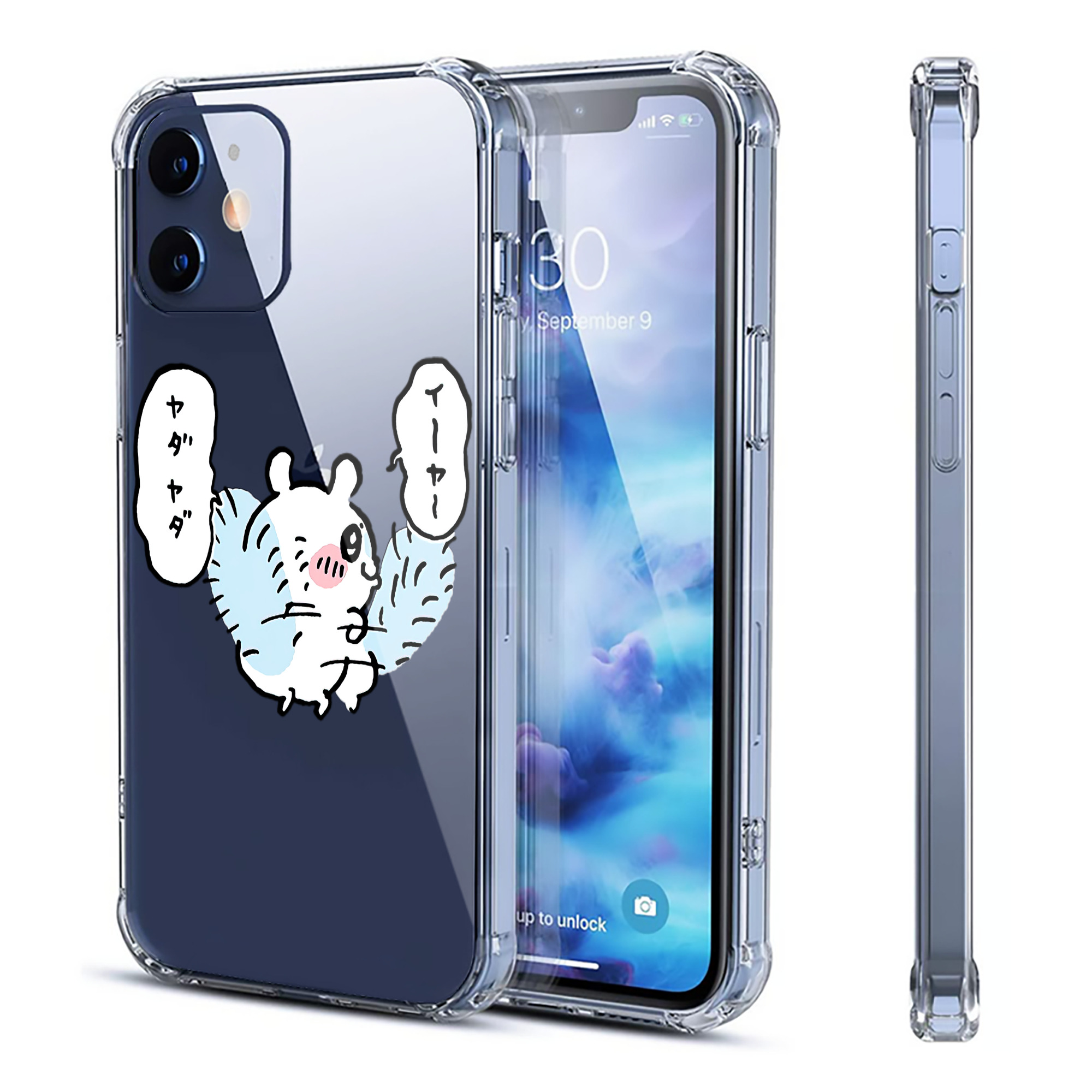 （画像用） ちいかわ モモンガ Chii-kawa Momonga 【iPhone 12シリーズ対応】透明スマホケース（クリアソフトケース）